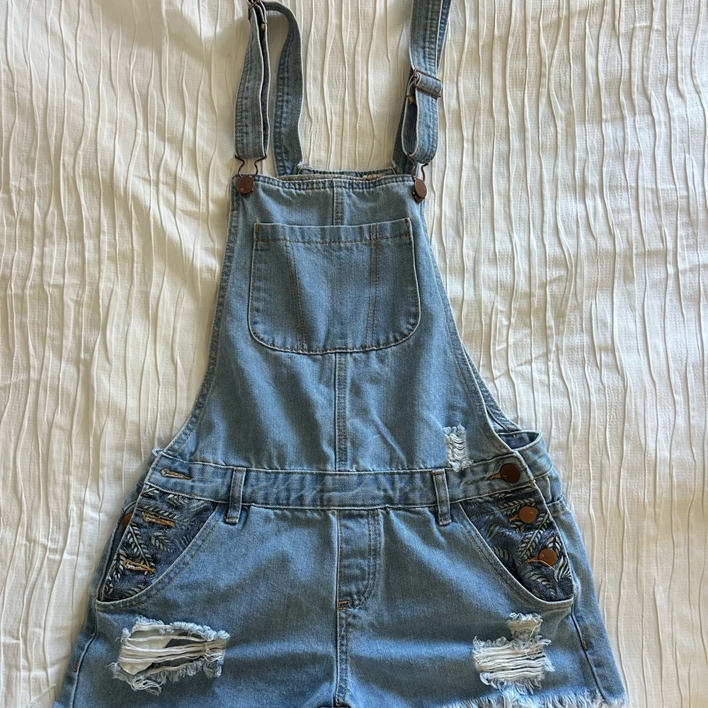 Cotton On Light Blue Denim Overalls